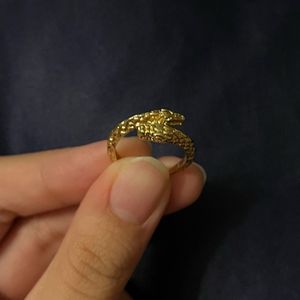 Set of 5 Snake Rings Golden