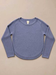 DUSTY LAVENDER TEXTURED KNIT CURVED HEM SWEATER