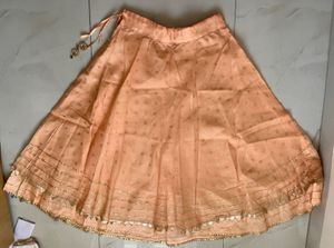 Peach Ethnic Skirt and Dupatta Set