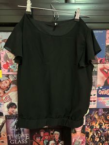 Chic Black Formal Top/Blouse