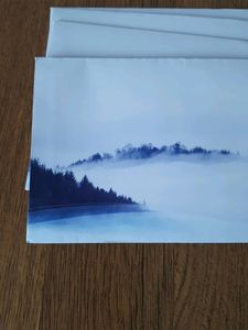Minimal Foggy Mountain Printed Envelopes, 10 Pcs