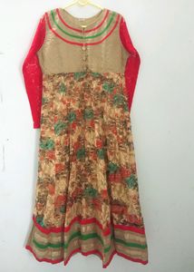 Multicolour Anarkali Pattern Kurti/Ethnic Gown
