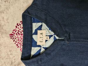 Blue Ethnic Sleeveless Nehru Jacket