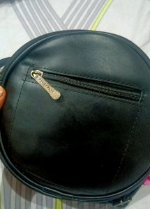 Black Leather Sling Bag