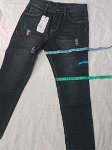 Distressed Black Denim Jeans
