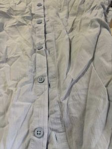 powder blue button up top