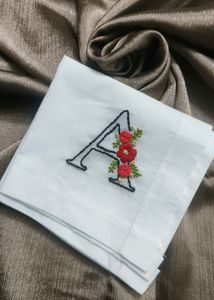 Embroidered Initial 'A' Dupatta
