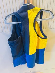 Vibrant Colorblock Sleeveless Polo Tee