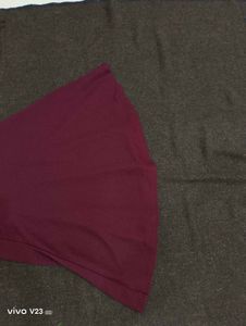 Maroon One-Shoulder Frill Skater Dress - NWT