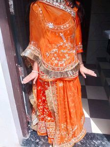 bridal rajputi poshak with one necklace