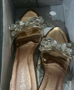Sparkling Embellished Heeled Mules
