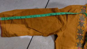 Mustard Yellow Embroidered Kurta