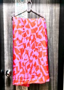 Vibrant Pink & Orange Printed Fabric
