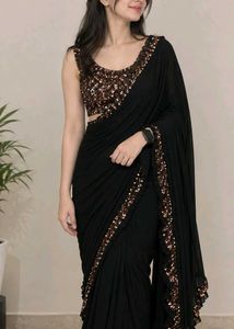 Sparrkling readymade pleated saree