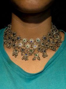 Oxidised Floral Choker Necklace | Boho Ethnic Jewe