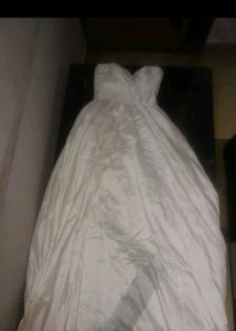 Elegant White Strapless Ballgown