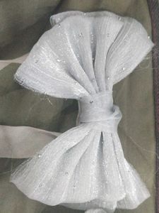 Sparkly White Bow Hair Accessories( Set of 2 )