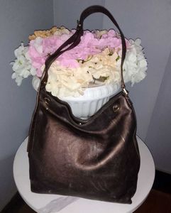 Michael Kors Dark Brown Leather Hobo Bag