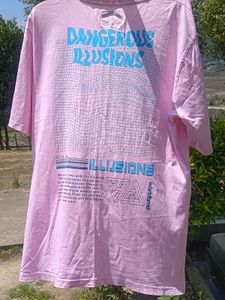 Pink Oversized Graphic T-Shirt