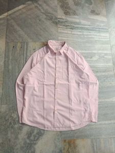 Men's Pink Checkered Casual Shirt
