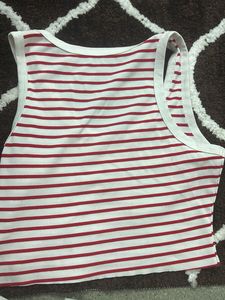 Red &amp; White Striped Tank Top