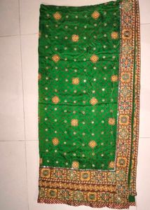 Elegant Red &amp; Green Lehenga Choli Set