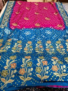 gajji silk bandhani saree