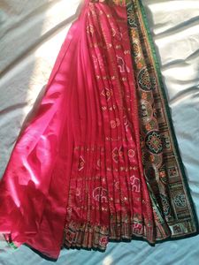 Elegant Pink &amp; Green Saree