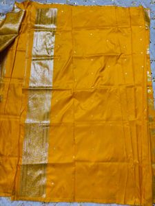 New Elegant Yellow Silk Saree