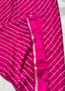 Vibrant Pink Striped Saree