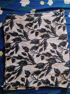 Botanical Print Pleated Scarf