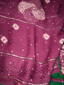 Beautiful Maroon Embroidered Saree
