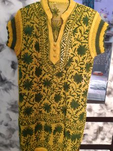 Pure GEORGETTE Embroidered Short Kurti With (ONLY