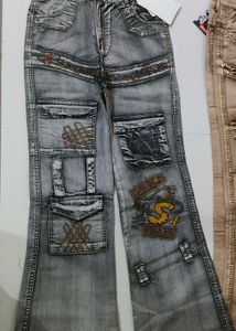 Vintage Y2K Flared Utility Cargo Jeans