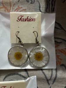 Exquisite Pearl and Red Stone Earring 3 pairs comb