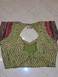 Boutique Made Saree With Designer Blouse