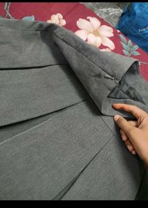 Pleated Grey Mini Skirt