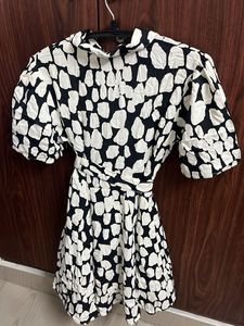 Max Chic Black &amp; White Print Dress- Size S