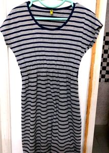 Grey Blue Striped Dress By Brink. A Su