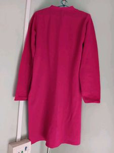 Brand New Pink Woolen Kurti With Floral Details