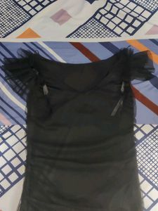 Elegant Black Trim Dress