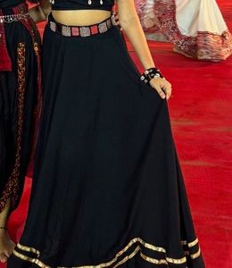 NAVRATRI BLACK GHAGRA WITH GOTTA LACE BORDER
