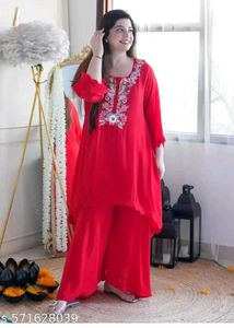 Beautiful Red Kurta Palazzo Set