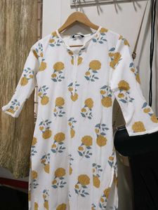 Floral Print Cotton Kurta