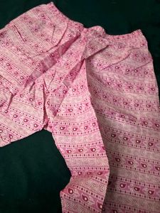 Pink Printed Kurta with Pants Set
