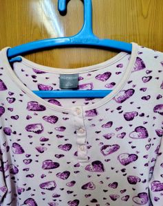 3xl - Cute Heart Print Long Sleeve Top