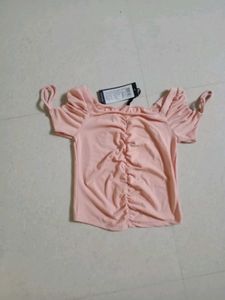 Peach Ruched Top