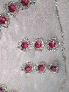 American Diamond Ruby Necklace