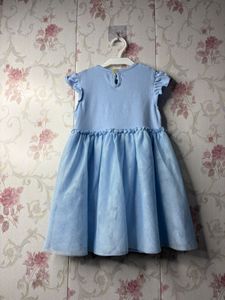 Adorable Blue Tulle Dress with Butterfly Accent