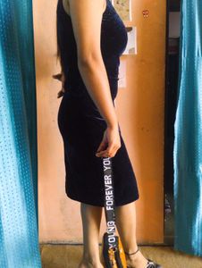 ❤️🤌🥺Navy Blue Velvet Party Dress🥺❤️🌸